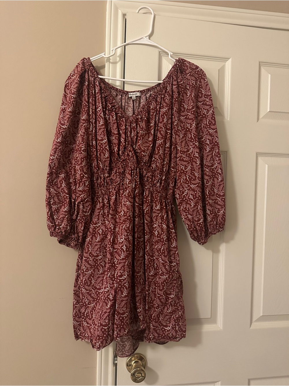 Madewell Burgundy Paisley Mini Dress